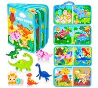 AIGOCITY Busy Board Montessori - Juguete a partir de 1 año, libro de trabajo con tema de dinosaurios 3D, libro Quiet Book 8 en 1 para educación temprana, juguete para niños a partir de 1, 2, 3, 4, 5