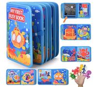AIGOCITY Busy Board Montessori Juguete a partir de 1 año, libro de trabajo con tema marino 3D, libro 10 en 1 para educación temprana, juguete para niños a partir de 1, 2, 3, 4, 5 años, niña y niño