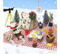 AIGOCITY Juego de 40 accesorios para puerta de codorniz, juego completo de regalos para niñas y niños, juego completo con tienda 3D, trineo, muñeco de nieve, reno, Papá Noel