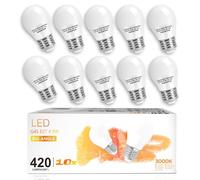 Aigostar -10 x E27 Bombilla LED G45, Casquillo gordo 5W, Bajo consumo, 400lm, Luz calida 3000K, Ahorro de energía, no regulable - Caja de 10 unidades
