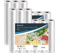 Aigostar 12 Rollos de Bolsas para Envasar al Vacío, 2 Pack x 6 Rollos (20x300 cm y 28x300 cm), Sin BPA, Bolsas de Envasado al Vacío para Alimentos, Aptas para Máquinas de Envasado al Vacío