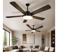 Aigostar 132cm Grande Ventilador de Techo con Luz Doble Cara Aspas, Silencioso Ventilador Techo 31.5W LED, Mando a Distancia, 6 Velocidades, Regulable en Brillo y Color, 2Uds
