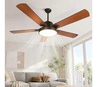 Aigostar 132cm Grande Ventilador de Techo con Luz Doble Cara Aspas, Silencioso Ventilador Techo 31.5W LED, Mando a Distancia, 6 Velocidades, Regulable en Brillo y Color, Ideal para Dormitorio, Sala