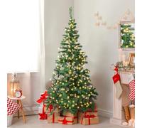 Aigostar 150 CM Árbol de Navidad Artificial,con Cadena de Luces LED de 13 M, 8 Modos de Iluminación,200 LED Blanco cálido, 280 Ramas,Color Verde,Incluye Soporte de Meta