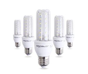 Aigostar 176051 - Bombilla LED T3 3U de 9W, rosca grande y luz fría 230V, E27