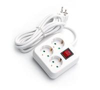 Aigostar 177881 - Regleta alargadora cuadrada de 1.5 metros con 3 enchufes e interruptor