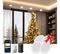 Aigostar 18 W inteligente Downlight LED, 4 Pack Luces para Alexa de 1765 LM Wi-Fi, Focos LED empotrada compatible con Alexa y Google Home, Regulable de luz cálida a blanca 3000-6500K, Φ190-200 mm