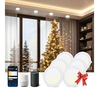 Aigostar 18 W inteligente Downlight LED, 6 Pack Luces para Alexa de 1765 LM Wi-Fi, Focos LED empotrada compatible con Alexa y Google Home, Regulable de luz cálida a blanca 3000-6500K, Φ190-200 mm