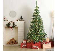 Aigostar 180 CM Árbol de Navidad Artificial,con Cadena de Luces LED de 18 M, 8 Modos de Iluminación,300 LED Blanco cálido, 450 Ramas,Color Verde,Incluye Soporte de Meta