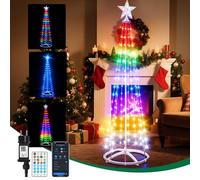 Aigostar 180CM Inteligente Arbol de Navidad LED con Estrella Toper, RGBIC, 165 LED, Control por Segmentos DIY de Color, Music Sync, 39 Modos Dinámicos, IP44 Impermeable para Interior y Exterior