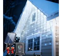 Aigostar 2 PCS Cortina Luces para Exterior/Interior: 3M+5M*0.6M 8 Modos Luz Blanca Fría, 100 LED, IP65 Impermeable, Visualización del nivel de batería, para Jardín, Terraza, Habitación Infantil