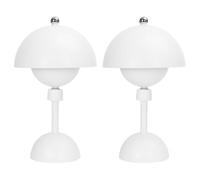 Aigostar 2 Piezas Lámpara de Mesa Magnética Táctil, Lámpara de Mesita de Noche Inalámbrica con 3 Temperaturas de Color y Brillo Regulable, Recargable USB para Dormitorio, Restaurante (Blanco)