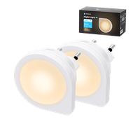 Aigostar Luz Nocturna Infantil con Sensor de Luz, 2 Piezas Luz Noche LED, Lámpara Nocturna Enchufe para Habitación, Baño, Pasillo, Cocina, Escaleras, 0.2W Luz Armario 3000K Blanco Cálido