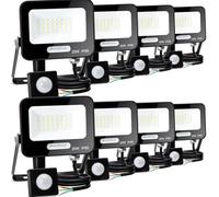 Aigostar- 20W Foco LED con Sensor Movimiento, Super Brillo Focos Exterior, 1650LM, Blanco Frío 6500K, IP65 Impermeable, Proyector LED Exterior, Perfectas para Jardín, Garaje, Patio, Paquete de 8
