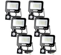Aigostar- 20W Foco LED con Sensor Movimiento, Super Brillo Focos Exterior, 1650LM, Blanco Frío 6500K, IP65 Impermeable, Proyector LED Exterior, Perfectas para Jardín, Garaje, Patio, Paquete de 6