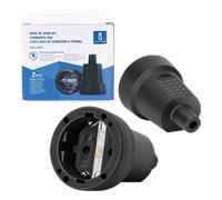 Aigostar 217112 Base de Enchufe Móvil,Toma eléctrica schuko hembra G,250V,3680W,Negro