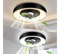 Aigostar - 2Uds Ventilador de Techo Alexa, 40W, 4400LM, 2700K-6500K Regulable, Ventilador Techo Alexa con Mando a Distancia y Gateway, 6 Velocidades, 50CM