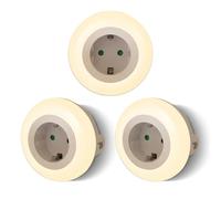 Aigostar 3 Piezas Luz Nocturna con Enchufe y Toma de Corriente, 3 Colores Luz Noche con Sensor de Luz y Control Táctil, Luz Quitamiedos Infantil para Dormitorio, Pasillo, Cocina
