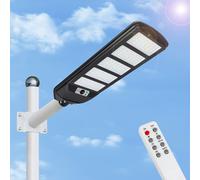 Aigostar - 300W Farola solar LED exterior con sensor de movimiento, mando a distancia, 3000LM luz blanca. Foco solar LED potentes con temporizador, impermeable protección IP65. No incluye soporte