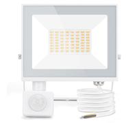 Aigostar 30W Foco LED con Sensor Movimiento PIR,2700LM Super Brillo Focos LED Exterior, IP65 Impermeable, Blanco Natural 4000K Luz de Seguridad para Jardín, Patio,Garaje, etc.