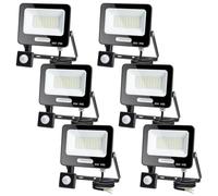 Aigostar- 30W Foco LED con Sensor Movimiento, Super Brillo Focos Exterior, 2750LM, Blanco Frío 6500K, IP65 Impermeable, Proyector LED Exterior, Perfectas para Jardín, Garaje, Patio, Paquete de 6