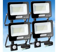 Aigostar- 30W Foco LED con Sensor Movimiento, Super Brillo Focos Exterior, 2750LM, Blanco Frío 6500K, IP65 Impermeable, Proyector LED Exterior, Perfectas para Jardín, Garaje, Patio, Paquete de 4