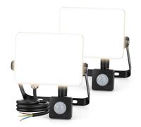 Aigostar 30W Foco LED con Sensor Movimiento: Super Brillo Focos Exterior 3300LM Luz Natural 4000K - IP65 Impermeable, Proyector LED Exterior, Perfectas para Jardín, Garaje, Patio, Paquete de 2