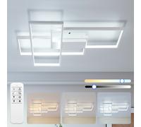 Aigostar- 38W 4400LM Plafón LED Rectangular, Lámpara de Techo Modernas Blanco, 2700-6500K Regulable Con Mando a Distancia, Temporizador de 60S, Modo de luz nocturna, para Dormitorio, Salon, Cocina