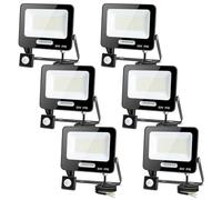Aigostar- 50W Foco LED con Sensor Movimiento, Super Brillo Focos Exterior, 4600LM, Blanco Frío 6500K, IP65 Impermeable, Proyector LED Exterior, Perfectas para Jardín, Garaje, Patio, Paquete de 6