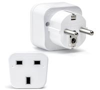 Aigostar Adaptador de Viaje,Adaptador de Enchufe de UK a Enchufe EU,Adaptador Corriente Enchufe de UK España,Adaptador Enchufe inglés a español,Blanco