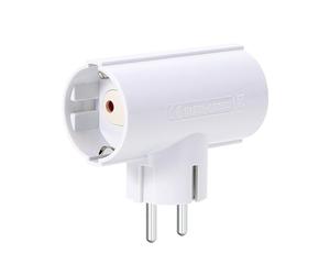 Aigostar Adaptador Enchufes Europeos con 2 Tomas Schuko.Ladron Enchufes con Protección Infantil,16A,250V,Blanco