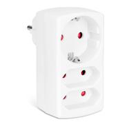 Aigostar Adaptador Enchufes Europeos con 3 Tomas.Ladron Enchufes con Protección Infantil,1 Schuko,2 Clavija EU