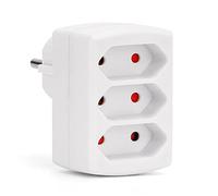 Aigostar Adaptador Enchufes Europeos con 3 Tomas.Ladron Enchufes Plano con Protección Infantil,10A,2300W,Blanco