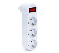 Aigostar Adaptador Enchufes Plano con 3 Tomas y Interruptor,Ladron Enchufes con Protección Infantil,Enchufe de Pared,16A,250V,Blanco