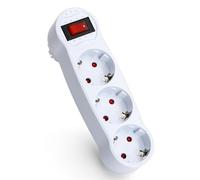 Aigostar Adaptador Enchufes Plano con 3 Tomas y Interruptor,Ladron Enchufes con Protección Infantil,Enchufe de Pared,16A,250V,Blanco