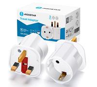 Adaptadores de Viaje para Reino Unido, Adaptador de Enchufe de Europa a Reino Unido, Adaptador UE 2 Pines a UK 3 Pines - （Tipo G） Blanco
