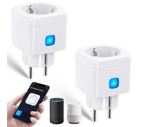 Aigostar Alexa Enchufe Inteligente Wi-Fi, Mini Smart Plug 10A 2300W no necesita HUB. con Control Remoto AigoSmart App and Voz, Compatible con Alexa y Google Home, Blanco 2 Unidads