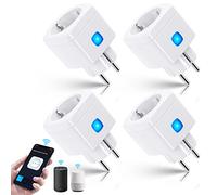 Aigostar Alexa Enchufe Inteligente Wi-Fi, Mini Smart Plug 10A 2300W no necesita HUB. con Control Remoto AigoSmart App and Voz, Compatible con Alexa y Google Home, Blanco 4 Unidads
