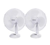 Aigostar Allace 33JTO - Ventilador de mesa de 3 velocidades, Ventilador sobremesa 40 W, diámetro 41 cm, oscilación de 75 grados. Altura 55 cm, color blanco. Diseño exclusivo. 2 Piezas