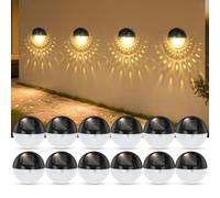 Aigostar Aplique pared exterior de Jardín,2700K Luz cálida,Apliques Exteriores Solares,IP44 Impermeables Luz Solar,Luces exterior pare Jardin Valla Porche Pared Patio,Lampara Aplique,4 Piezas