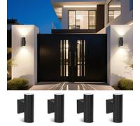 Aigostar Aplique Pared Exterior, GU10 Lámpara Pared, IP65 Impermeable Luz Para Interior y Exterior, Iluminación Para Patio, Jardín, Balcón, Dormitorio, Pasillos (Paquete de 4, Sin Bombillas)