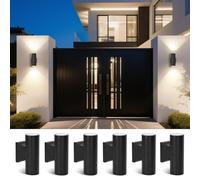 Aigostar Aplique Pared Exterior, GU10 Lámpara Pared, IP65 Impermeable Luz Para Interior y Exterior, Iluminación Para Patio, Jardín, Balcón, Dormitorio, Pasillos (Paquete de 6, Sin Bombillas)