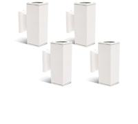 Aigostar Aplique Pared Exterior y Interior, GU10 Antracita Aluminio Up Down Lámpara, IP65 Impermeable Luz Exterior para Balcón Garaje Terrazas Patio Jardín, Blanco(Paquete de 4, Sin Bombillas)