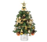 Aigostar Árbol de Navidad Pequeño 60cm, Mini Christmas Tree con 48 Adornos Colgantes, Ideal para la Decoración Navideña del Interior del Hogar