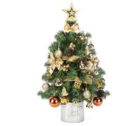 Aigostar Árbol de Navidad Pequeño 60cm, Mini Christmas Tree con 48 Adornos Colgantes, Ideal para la Decoración Navideña del Interior del Hogar