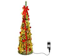 Aigostar Árbol de Navidad Plegable con Luces LED 1.8 m, Luz Amarilla Cálida, 150 LED, 8 Modos, Temporizador, IP44, con Cable de 3 M, para Decoraciones Navideñas, Exhibición del Hogar