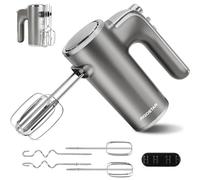Aigostar Batidora de Varillas 400 W con 5 Velocidades y Función Turbo, 2 Varillas y 2 Ganchos, Batidora Amasadora Reposteria de acero inoxidable, Soporte de Almacenamiento. Adela