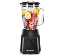 Aigostar Batidora de Vaso, Capacidad 1,5L, 600W, Tritura Hielo. Licuadora con 4 Cuchillas con Recubrimiento de Titanio, 2 Velocidades + Turbo y Función AutoClean. Libre de BPA. Swift