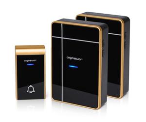 Aigostar Bell DC - Timbre inalámbrico portátil, Timbre Inalámbrico Exterior Impermeable, 36 Melodías, 2 Receptores y 1 Transmisor