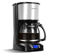 Aigostar Benno - Cafetera de goteo,1.5L(12 Tazas)con Temporizador Programable, Filtro Reutilizable, Pantalla LCD, 800W, Cafetera americano con auto apagado, Función Mantener Caliente. Acero Inoxidable